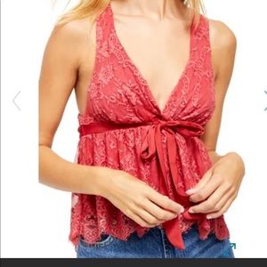 NWT Free People Frenchie Kiss Lace Top Blouse